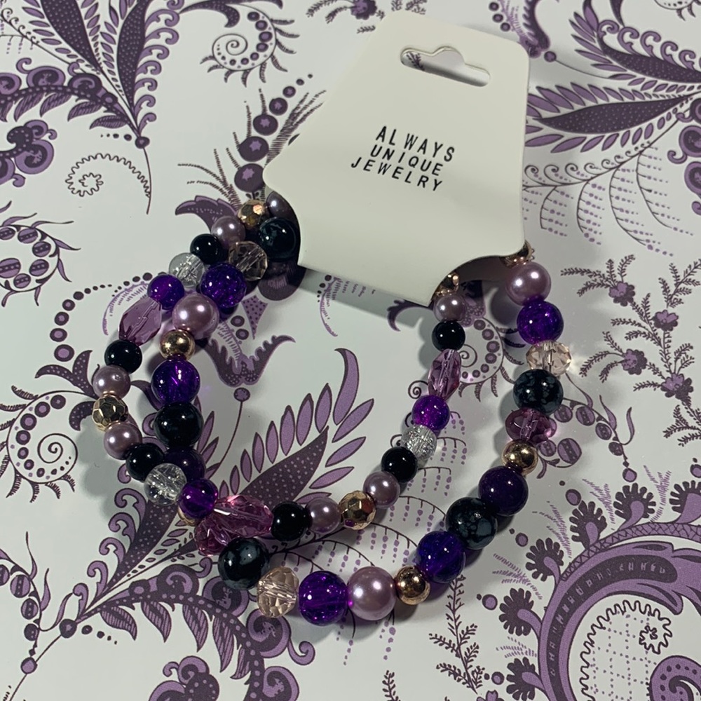 Purple Stretch Bracelet set